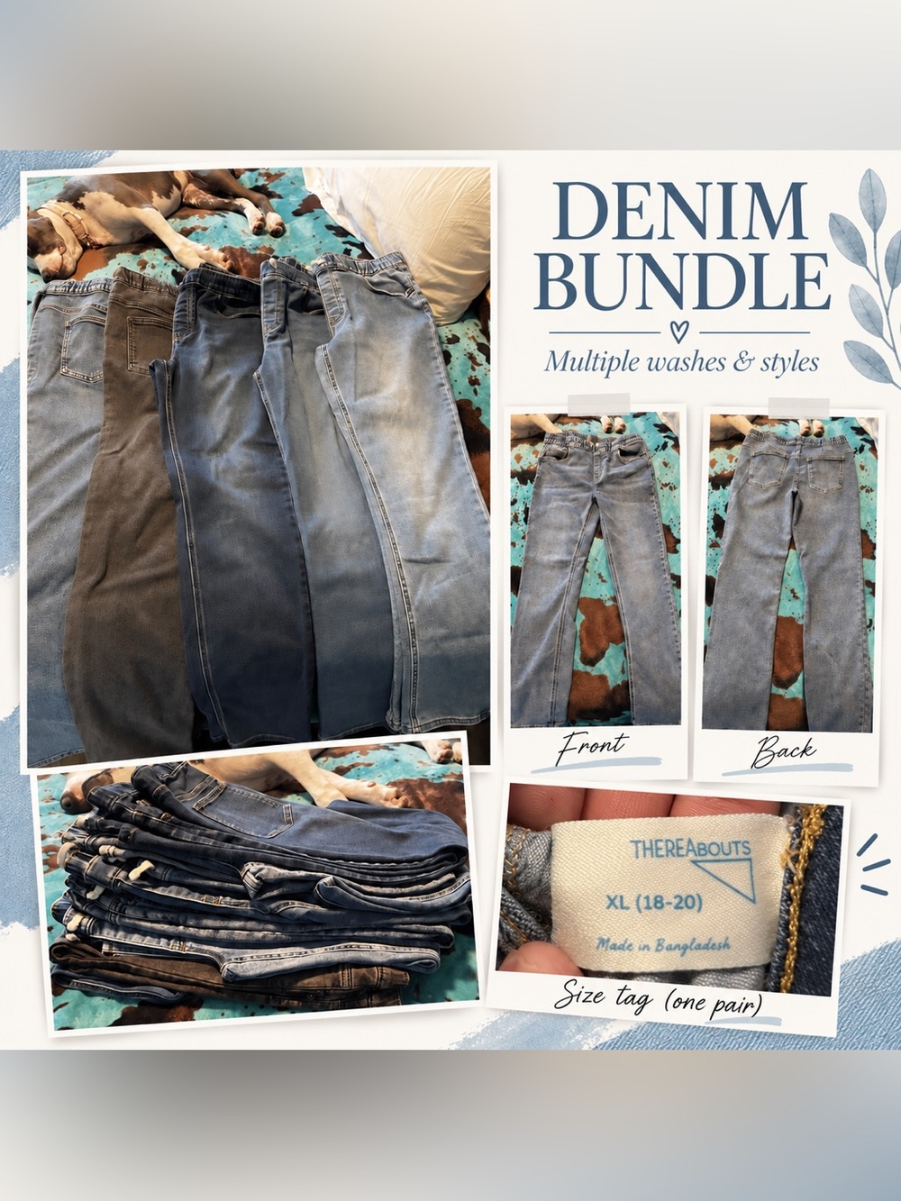 XL Denim Jeans Bundle - Blue Washes